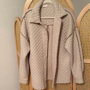 Pink Lily Quilted Cream Teddy Jacket